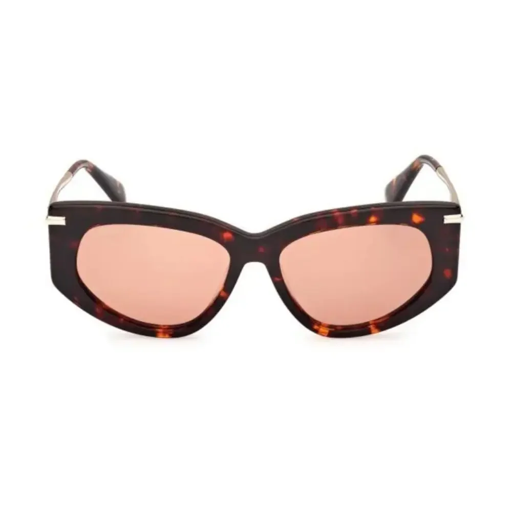Max Mara Beth Round Sunglasses brown red